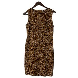 Old Navy Sleeveless Leopard Print Sheath Dress Size M Classic Animal Print Dress